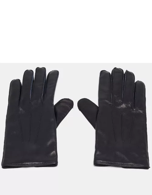 Dunhill Navy Blue Lambskin and Cashmere Glove