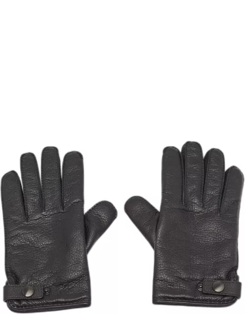 Hermes Black Deerskin and Cashmere Glove