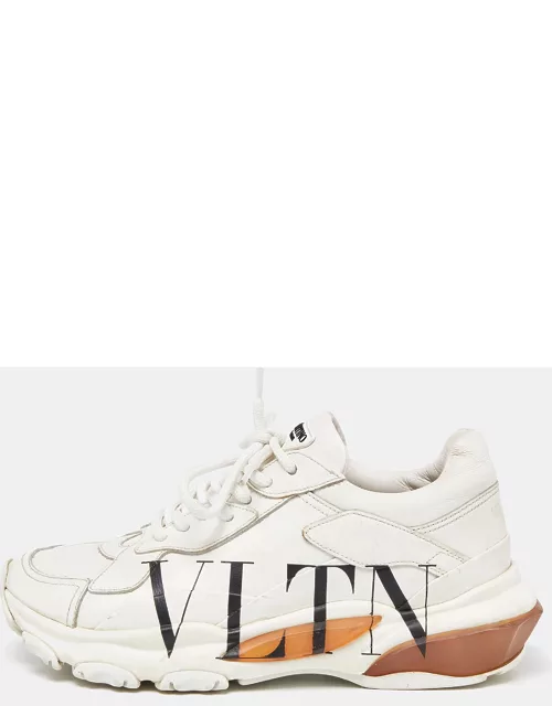 Valentino White Leather VLTN Bounce Sneaker
