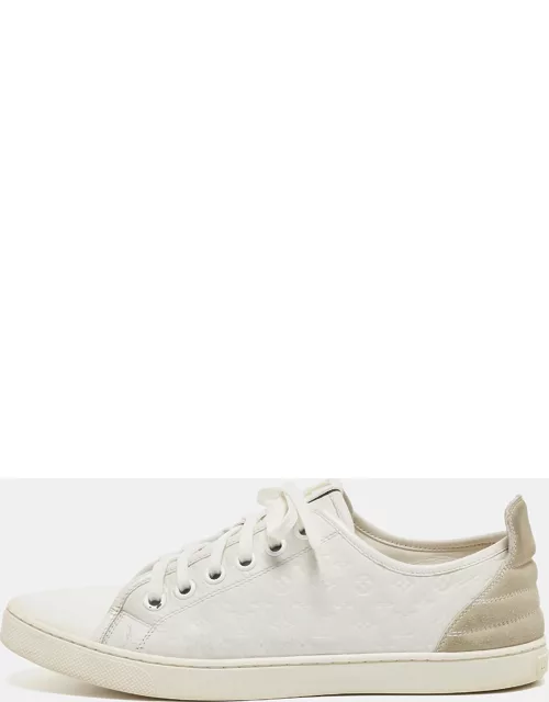 Louis Vuitton White Monogram Embossed Leather Punchy Low Top Sneaker