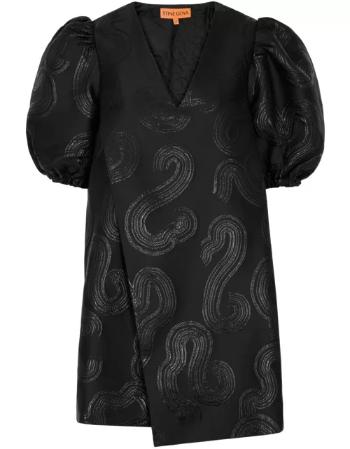 Stine Goya Brethel Metallic-jacquard Satin Mini Dress - Black - S (UK8-10 / S)