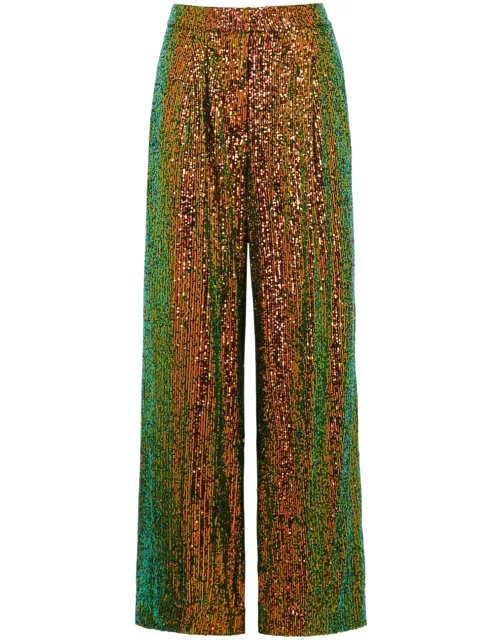 Stine Goya Jessabelle Sequin-embellished Trousers - Olive - S (UK8-10 / S)