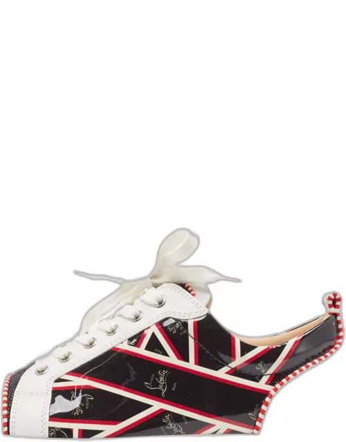 Christian Louboutin Tricolor Printed Patent and Leather Orlato Sneaker