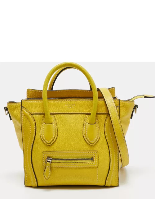 Céline Yellow Leather Nano Luggage Tote
