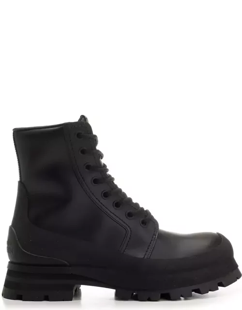 Alexander McQueen Leather Combat Boot