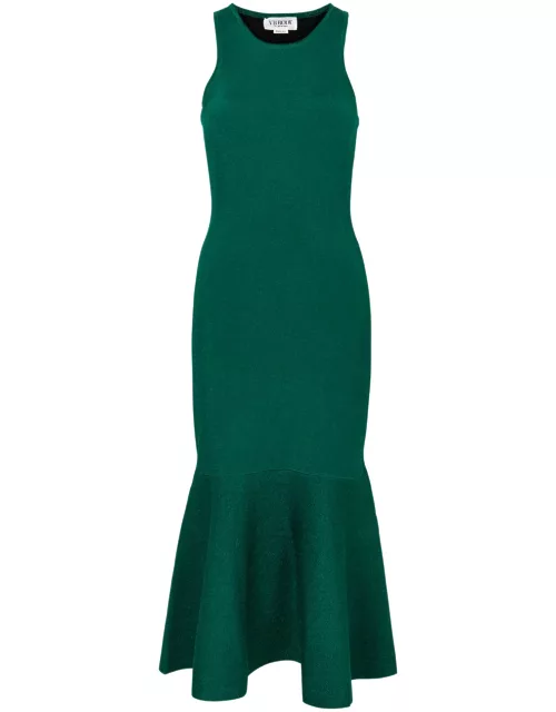 Victoria Beckham VB Body Glittered Stretch-knit Midi Dress - Green - 12 (UK12 / M)