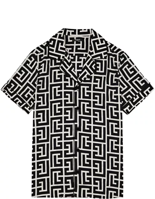 Balmain Monogrammed-print Shirt - Black - 38 (C15 / S)