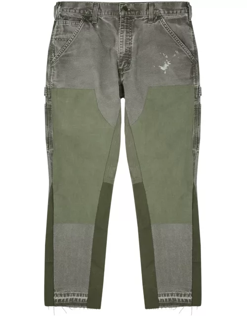 Jeanius Bar Atelier Carpenter Panelled Straight-leg Jeans - Khaki - 34 (W34 / L)