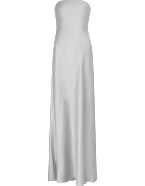Christopher Esber Palladium Strapless Satin Maxi Dress - Silver - 10 (UK10 / S)