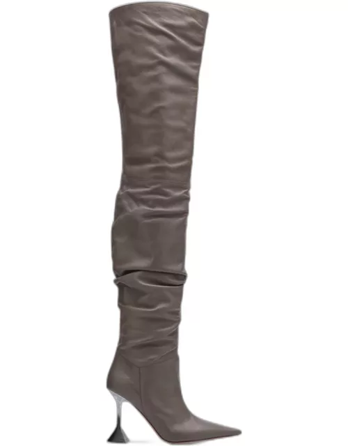 Olivia Lambskin Slouchy Over-The-Knee Boot