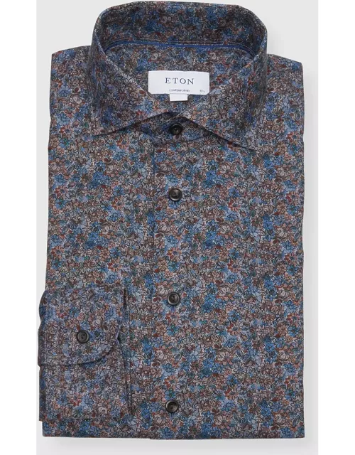 Men's Contemporary Fit Melange Floral Shirt
