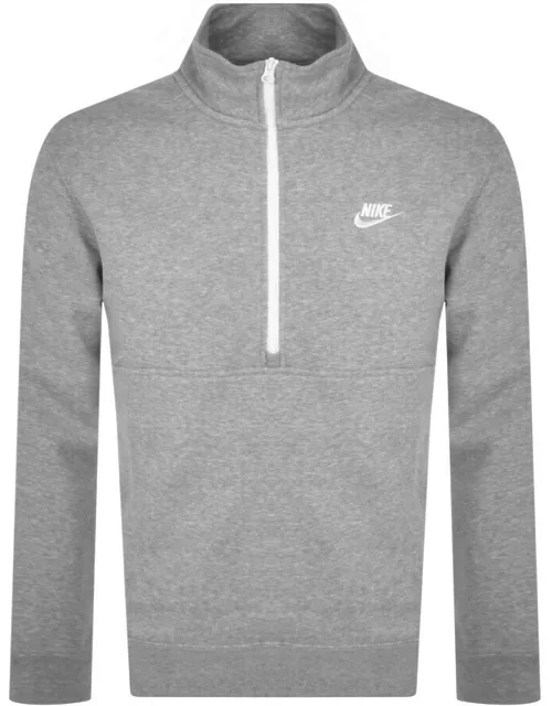 Nike Half Zip Club Sweatshirt Grey