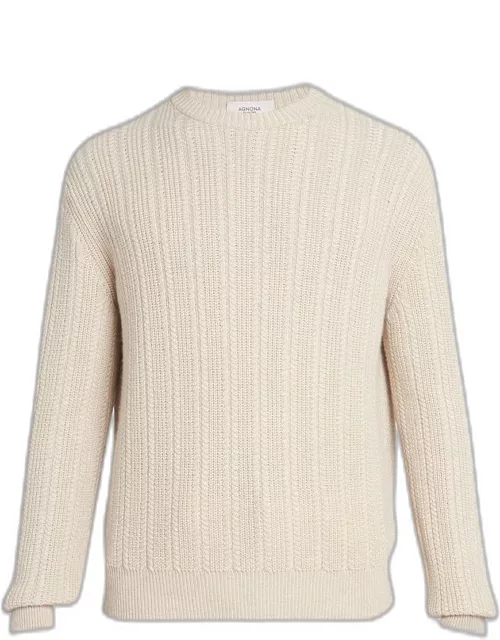Men's Cashmere-Blend Micro Cable Sweater