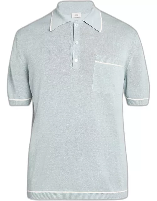 Men's Linen-Silk Jersey Polo Shirt