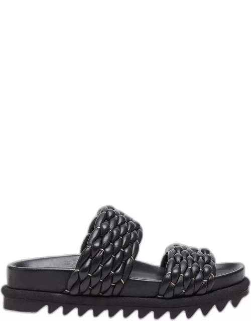Woven Leather Dual-Band Comfort Sandal
