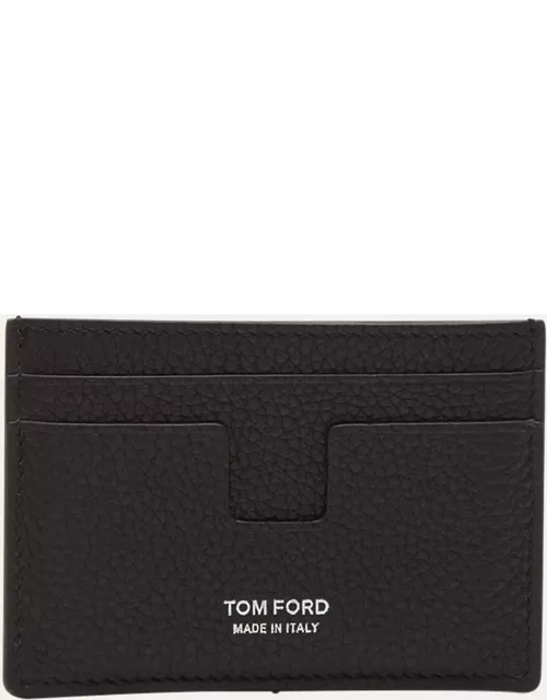 Men's T Line Two-Tone Grained Leather Card Holder