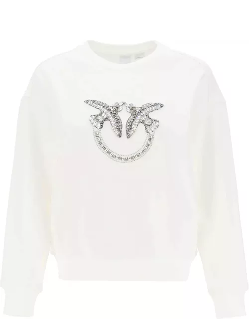 PINKO Nelly sweatshirt with Love Birds embroidery