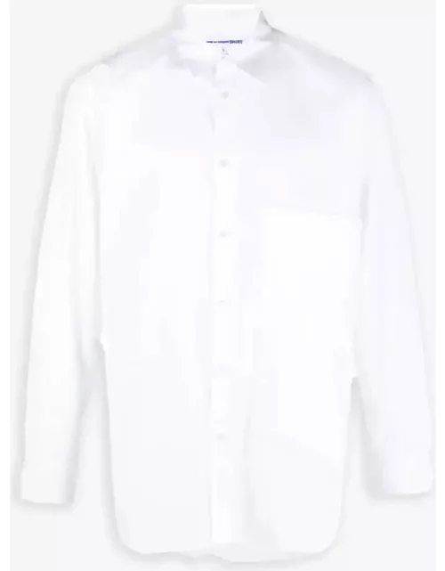 Comme des Garçons Shirt Mens Shirt Woven White cotton shirt with maxi front pocket