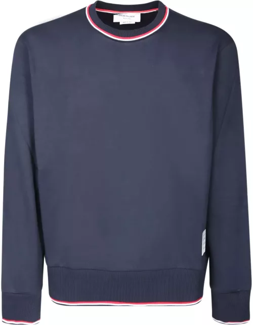 Thom Browne Rwb Stripe Blue Sweater