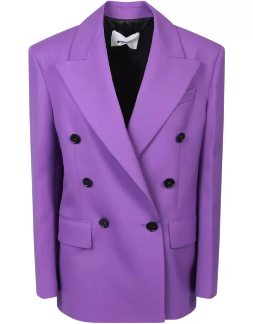 MSGM Double-breasted Purple Jacket