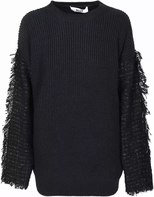 MSGM Fringes Details Black Sweater