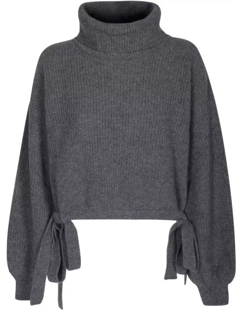 MSGM Cropped Grey Pullover