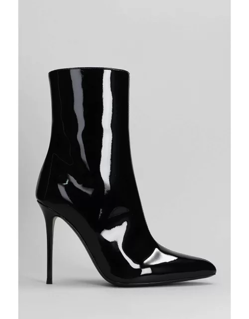Giuseppe Zanotti Brytta High Heels Ankle Boots In Black Patent Leather