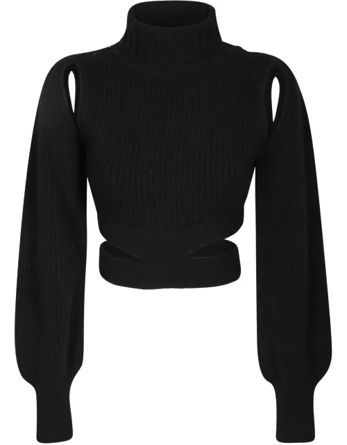 ANDREĀDAMO Cropped Black Sweater