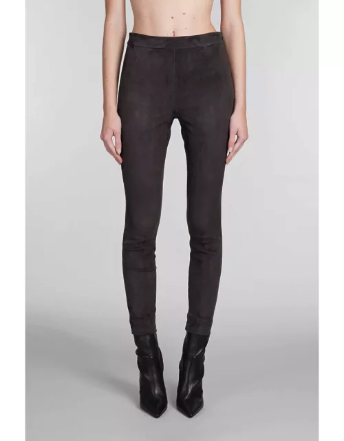 Theory Leggings In Brown Leather