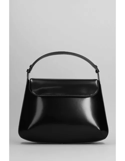 Courrèges Sleek Medium Hand Bag In Black Leather