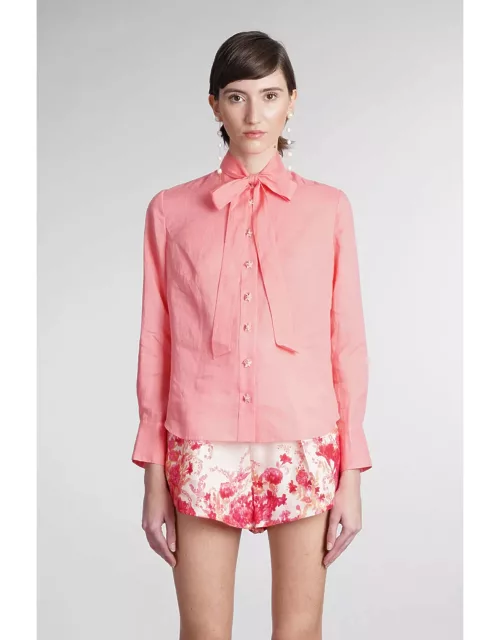Zimmermann Shirt In Rose-pink Ramie