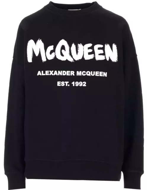 Alexander McQueen Graffiti Printed Sweatshirt