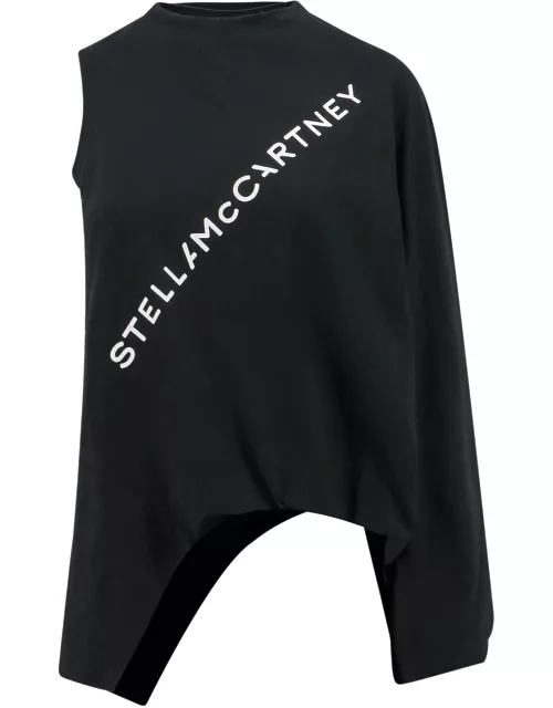 Stella McCartney Fluid Logo One Sleeve Top