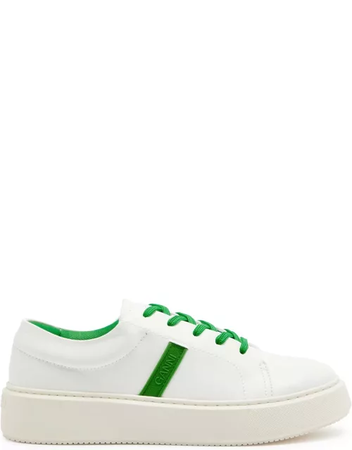 Ganni Sporty Leather Sneakers - Green - 36 (IT36 / UK3)
