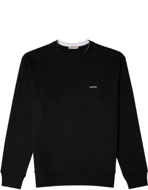 Valentino Logo-print Cotton Sweatshirt - Black