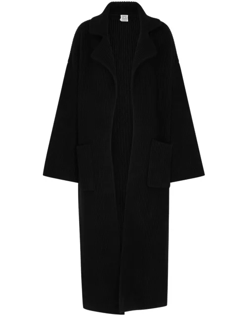 Totême Ribbed Wool-blend Coat - Black - Xxs (UK4 / Xxs)