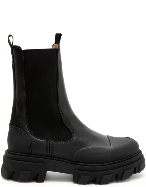 Ganni Mid-calf Leather Boots - Black - 40 (IT40 / UK7)