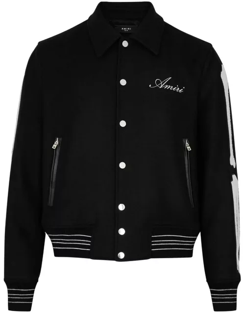 Amiri Bones Wool-blend Varsity Jacket - Black - 48 (IT48 / M)