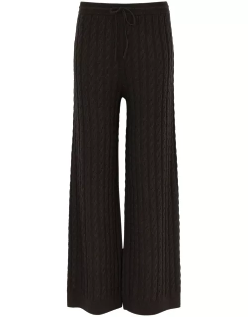 Totême Cable-knit Wool and Cashmere-blend Trousers - Dark Brown - S (UK8-10 / S)