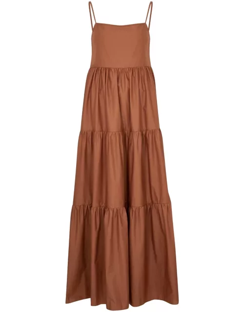 Matteau Tiered Cotton Maxi Dress - Brown - 2 (UK 8 / S)