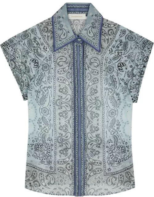 Zimmermann Matchmaker Printed Linen-blend Shirt - Blue - 1 (UK 10 / S)