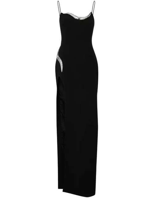 David Koma Embellished Crepe Maxi Dress - Black And Silver - 10 (UK10 / S)