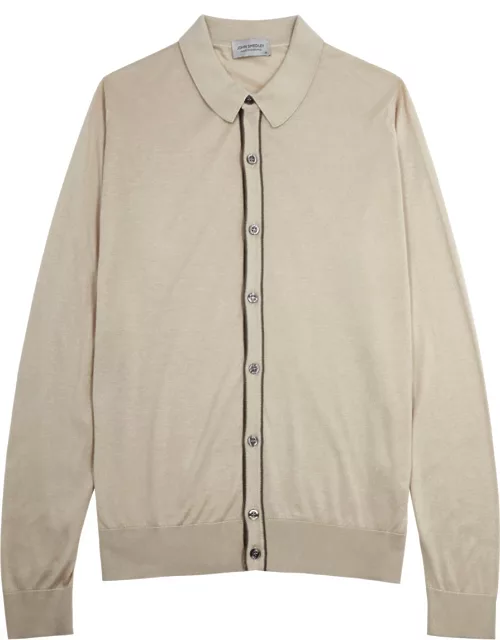 John Smedley Shadow Knitted Cotton Shirt - Beige