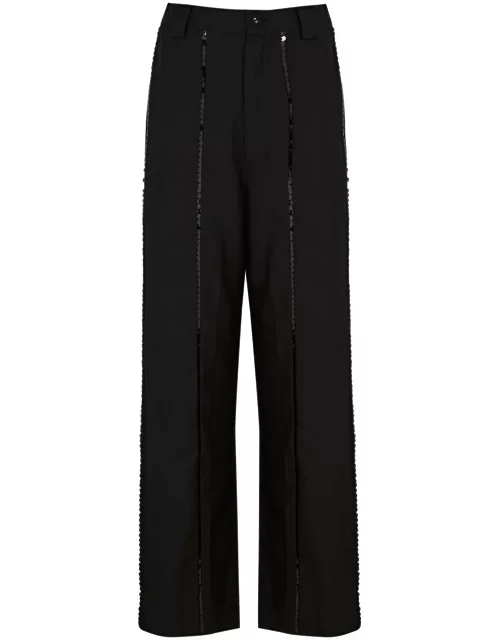 Lovebirds Sparkle Sequin-embellished Twill Trousers - Black - S (UK10-12)