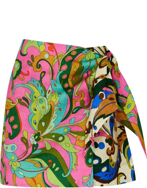 Alemais Yvette Printed Linen Mini Skirt - Multicoloured - 8 (UK8 / S)