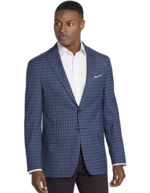 JoS. A. Bank Men's Tailored Fit Large Check Sportcoat, Blue, 43 Regular