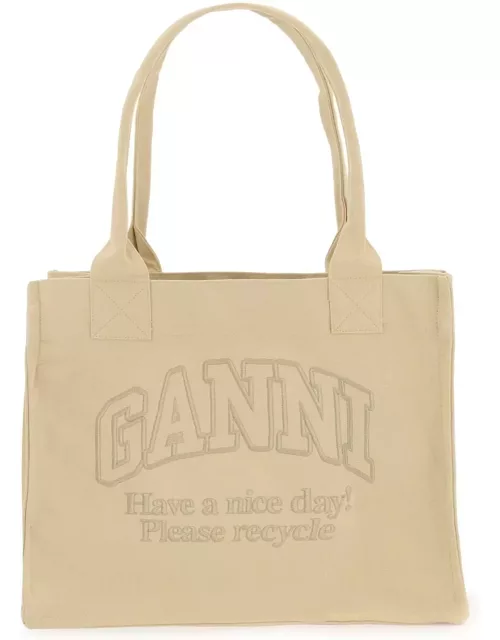 GANNI tote bag with embroidery