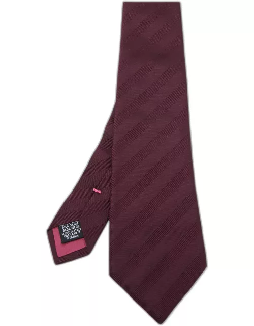 Boss by Hugo Boss Purple Stripe Patterned Silk Tie