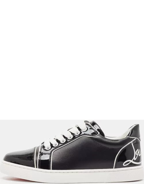 Christian Louboutin Black Patent and Leather Low Top Sneaker