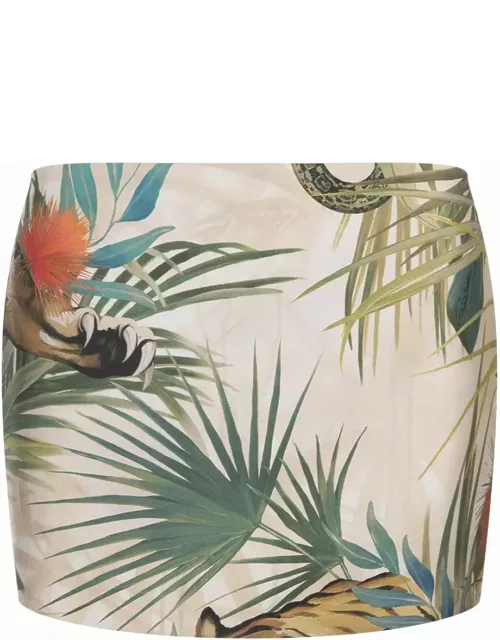 Roberto Cavalli Jungle Print Mini Skirt